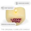 imageLuminara Candy Heart Be Mine Gentle Lavender Candle Flameless RealFlame Romantic Battery Operated LED Decor Valentines Day Collection 35quot x 45quotLemon Chiffon