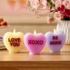 imageLuminara Candy Heart Be Mine Gentle Lavender Candle Flameless RealFlame Romantic Battery Operated LED Decor Valentines Day Collection 35quot x 45quotPastel Orchid