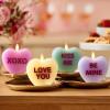 imageLuminara Candy Heart Be Mine Gentle Lavender Candle Flameless RealFlame Romantic Battery Operated LED Decor Valentines Day Collection 35quot x 45quotPastel Orchid