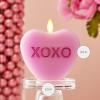 imageLuminara Candy Heart Be Mine Gentle Lavender Candle Flameless RealFlame Romantic Battery Operated LED Decor Valentines Day Collection 35quot x 45quotPastel Orchid