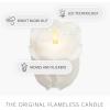 imageLuminara Crystal Rose Flameless Candle  36quot x 43quot Rosebud Pillar  Real Flame Technology wFlickering LED Light  Perfect for Mothers DaySnow White