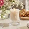 imageLuminara Crystal Rose Flameless Candle  36quot x 43quot Rosebud Pillar  Real Flame Technology wFlickering LED Light  Perfect for Mothers DaySnow White