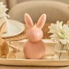 imageLuminara Easter Bunny Candle Gentle Lavender 48quot x 8quot Flameless RealFlame HolidayInspired Decor AA Batteries Flickering LED FlameDusky Rose