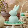 imageLuminara Easter Bunny Candle Gentle Lavender 48quot x 8quot Flameless RealFlame HolidayInspired Decor AA Batteries Flickering LED FlameFresh Mint