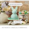 imageLuminara Easter Bunny Candle Gentle Lavender 48quot x 8quot Flameless RealFlame HolidayInspired Decor AA Batteries Flickering LED FlameFresh Mint