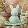 imageLuminara Easter Bunny Candle Gentle Lavender 48quot x 8quot Flameless RealFlame HolidayInspired Decor AA Batteries Flickering LED FlameFresh Mint