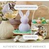 imageLuminara Easter Bunny Candle Gentle Lavender 48quot x 8quot Flameless RealFlame HolidayInspired Decor AA Batteries Flickering LED FlameGentle Lavender