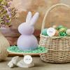 imageLuminara Easter Bunny Candle Gentle Lavender 48quot x 8quot Flameless RealFlame HolidayInspired Decor AA Batteries Flickering LED FlameGentle Lavender