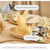 imageLuminara Easter Bunny Candle Gentle Lavender 48quot x 8quot Flameless RealFlame HolidayInspired Decor AA Batteries Flickering LED FlameLemon Chiffon