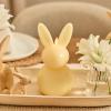 imageLuminara Easter Bunny Candle Gentle Lavender 48quot x 8quot Flameless RealFlame HolidayInspired Decor AA Batteries Flickering LED FlameLemon Chiffon