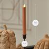 imageLuminara Flameless Candle Taper 1quot x 95quot Melted Top Real Wax Unscented Remote Ready Timer Crystal RoseAdobe Smooth