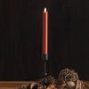 imageLuminara Flameless Candle Taper 1quot x 95quot Melted Top Real Wax Unscented Remote Ready Timer Crystal RoseBurnt Orange