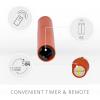 imageLuminara Flameless Candle Taper 1quot x 95quot Melted Top Real Wax Unscented Remote Ready Timer Crystal RoseBurnt Orange