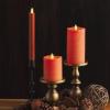 imageLuminara Flameless Candle Taper 1quot x 95quot Melted Top Real Wax Unscented Remote Ready Timer Crystal RoseBurnt Orange
