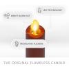imageLuminara Flameless Candle Taper 1quot x 95quot Melted Top Real Wax Unscented Remote Ready Timer Crystal RoseBurnt Orange