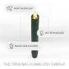 imageLuminara Flameless Candle Taper 1quot x 95quot Melted Top Real Wax Unscented Remote Ready Timer Crystal RoseHoliday Green