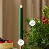 imageLuminara Flameless Candle Taper 1quot x 95quot Melted Top Real Wax Unscented Remote Ready Timer Crystal RoseHoliday Green