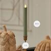 imageLuminara Flameless Candle Taper 1quot x 95quot Melted Top Real Wax Unscented Remote Ready Timer Crystal RoseLoden Green