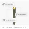 imageLuminara Flameless Candle Taper 1quot x 95quot Melted Top Real Wax Unscented Remote Ready Timer Crystal RoseLoden Green