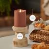 imageLuminara Outdoor Flameless LED Candle Cherry Red 325quot x 7quot Moving Flame Pillar Timer Battery Operated Premium Plastic IPX4 Water ResistanceBaked Clay
