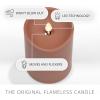 imageLuminara Outdoor Flameless LED Candle Cherry Red 325quot x 7quot Moving Flame Pillar Timer Battery Operated Premium Plastic IPX4 Water ResistanceBaked Clay