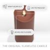 imageLuminara Outdoor Flameless LED Candle Cherry Red 325quot x 7quot Moving Flame Pillar Timer Battery Operated Premium Plastic IPX4 Water ResistanceBaked Clay