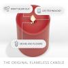 imageLuminara Outdoor Flameless LED Candle Cherry Red 325quot x 7quot Moving Flame Pillar Timer Battery Operated Premium Plastic IPX4 Water ResistanceCherry Red