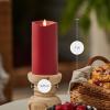 imageLuminara Outdoor Flameless LED Candle Cherry Red 325quot x 7quot Moving Flame Pillar Timer Battery Operated Premium Plastic IPX4 Water ResistanceCherry Red