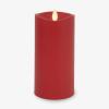 imageLuminara Outdoor Flameless LED Candle Cherry Red 325quot x 7quot Moving Flame Pillar Timer Battery Operated Premium Plastic IPX4 Water ResistanceCherry Red