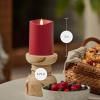 imageLuminara Outdoor Flameless LED Candle Cherry Red 325quot x 7quot Moving Flame Pillar Timer Battery Operated Premium Plastic IPX4 Water ResistanceCherry Red