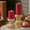 imageLuminara Outdoor Flameless LED Candle Cherry Red 325quot x 7quot Moving Flame Pillar Timer Battery Operated Premium Plastic IPX4 Water ResistanceCherry Red