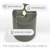 imageLuminara Outdoor Flameless LED Candle Cherry Red 325quot x 7quot Moving Flame Pillar Timer Battery Operated Premium Plastic IPX4 Water ResistanceLoden Green