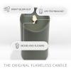 imageLuminara Outdoor Flameless LED Candle Cherry Red 325quot x 7quot Moving Flame Pillar Timer Battery Operated Premium Plastic IPX4 Water ResistanceLoden Green