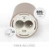 imageLuminara Outdoor Flameless LED Candle Cherry Red 325quot x 7quot Moving Flame Pillar Timer Battery Operated Premium Plastic IPX4 Water ResistanceTimeless Taupe