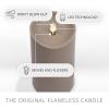imageLuminara Outdoor Flameless LED Candle Cherry Red 325quot x 7quot Moving Flame Pillar Timer Battery Operated Premium Plastic IPX4 Water ResistanceTimeless Taupe
