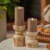 imageLuminara Outdoor Flameless LED Candle Cherry Red 325quot x 7quot Moving Flame Pillar Timer Battery Operated Premium Plastic IPX4 Water ResistanceTimeless Taupe