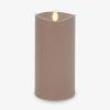 imageLuminara Outdoor Flameless LED Candle Cherry Red 325quot x 7quot Moving Flame Pillar Timer Battery Operated Premium Plastic IPX4 Water ResistanceTimeless Taupe