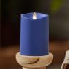 imageLuminara Outdoor Flameless LED Candle Cherry Red 325quot x 7quot Moving Flame Pillar Timer Battery Operated Premium Plastic IPX4 Water ResistanceVivid Ultramarine