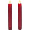 imageLuminara  Flameless Battery Operated Taper Candle  Red  Pack of 21x6 inch  LED Flickering Flame  Realistic Safe for Home Kids and PetsRed
