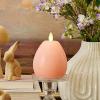 imageLuminara  Flameless Holiday Crystal Beads Glitter Sphere Candle  Candy Cane Red  Pack of 14x425  Auto Timer Builtin 5Hour Timer Indoor UseChalky Mellow Peach