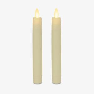 imageLuminara  Flameless Battery Operated Taper Candle  Red  Pack of 21x6 inch  LED Flickering Flame  Realistic Safe for Home Kids and PetsBeige