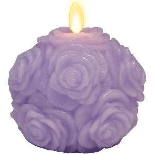 imageLuminara  Flameless Holiday Crystal Beads Glitter Sphere Candle  Candy Cane Red  Pack of 14x425  Auto Timer Builtin 5Hour Timer Indoor UseLavender