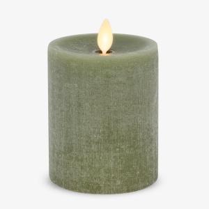 imageLuminara  Flameless LED Battery Operated Flickering Pillar Candles  Raisin Pack of 13x45  Realistic Moving Flame Real Wax IndoorOutdoor DecorLoden Green