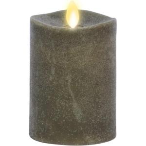 imageLuminara  Flameless LED Battery Operated Flickering Pillar Candles  Raisin Pack of 13x45  Realistic Moving Flame Real Wax IndoorOutdoor DecorStone Grey