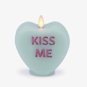 imageLuminara Candy Heart Be Mine Gentle Lavender Candle Flameless RealFlame Romantic Battery Operated LED Decor Valentines Day Collection 35quot x 45quotFresh Mint