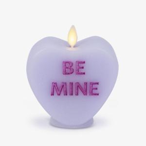 imageLuminara Candy Heart Be Mine Gentle Lavender Candle Flameless RealFlame Romantic Battery Operated LED Decor Valentines Day Collection 35quot x 45quotGentle Lavender