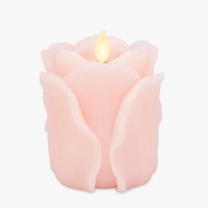 imageLuminara Crystal Rose Flameless Candle  36quot x 43quot Rosebud Pillar  Real Flame Technology wFlickering LED Light  Perfect for Mothers DayCrystal Rose