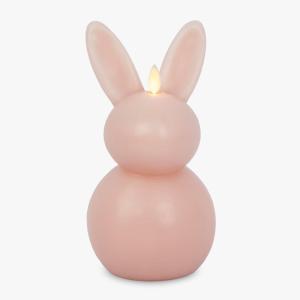 imageLuminara Easter Bunny Candle Gentle Lavender 48quot x 8quot Flameless RealFlame HolidayInspired Decor AA Batteries Flickering LED FlameDusky Rose