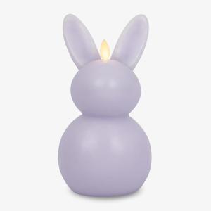 imageLuminara Easter Bunny Candle Gentle Lavender 48quot x 8quot Flameless RealFlame HolidayInspired Decor AA Batteries Flickering LED FlameGentle Lavender