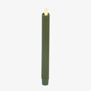 imageLuminara Flameless Candle Taper 1quot x 95quot Melted Top Real Wax Unscented Remote Ready Timer Crystal RoseLoden Green
